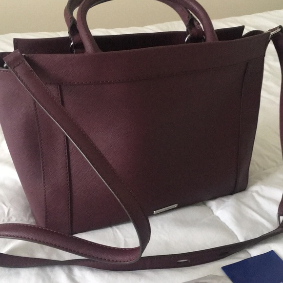 USED ONCE Rebecca Minkoff Sm Monroe Tote Burgundy - Picture 2 of 6